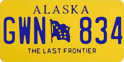 AK license plate GWN834