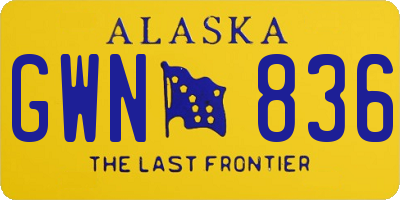 AK license plate GWN836