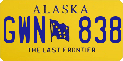 AK license plate GWN838