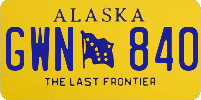AK license plate GWN840