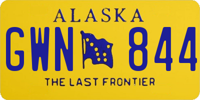 AK license plate GWN844