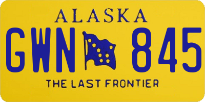 AK license plate GWN845