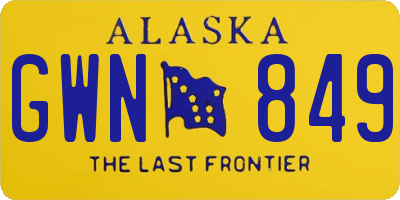 AK license plate GWN849