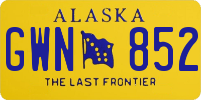 AK license plate GWN852