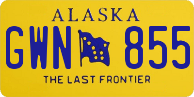 AK license plate GWN855