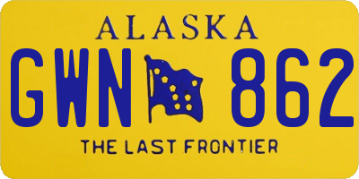 AK license plate GWN862