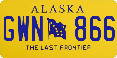 AK license plate GWN866