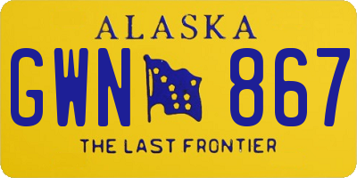 AK license plate GWN867