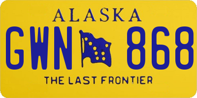 AK license plate GWN868