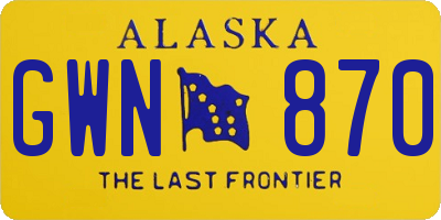 AK license plate GWN870