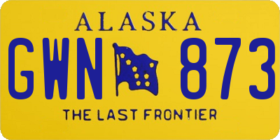 AK license plate GWN873