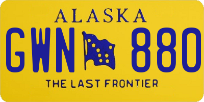 AK license plate GWN880