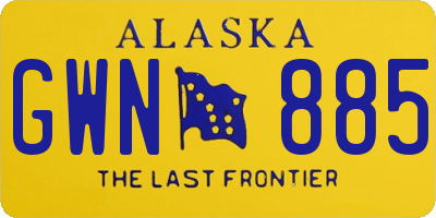 AK license plate GWN885