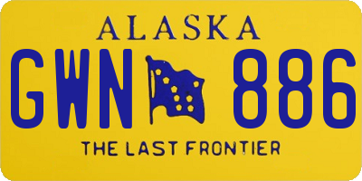 AK license plate GWN886