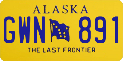 AK license plate GWN891