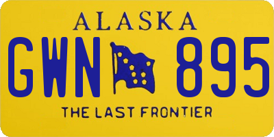 AK license plate GWN895