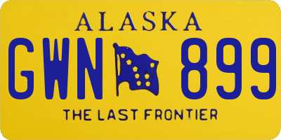 AK license plate GWN899