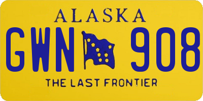 AK license plate GWN908