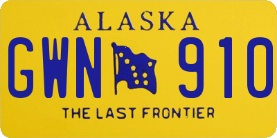 AK license plate GWN910