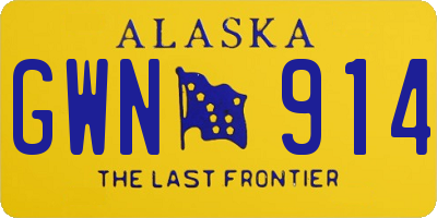 AK license plate GWN914