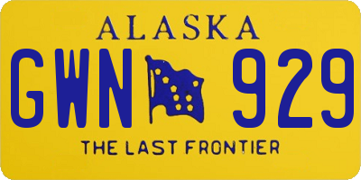 AK license plate GWN929