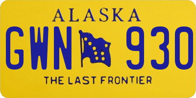 AK license plate GWN930