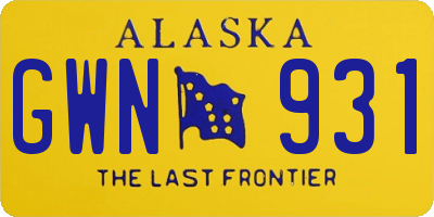 AK license plate GWN931