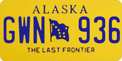 AK license plate GWN936