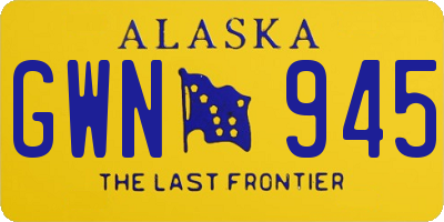 AK license plate GWN945