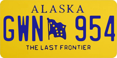 AK license plate GWN954
