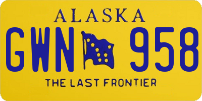 AK license plate GWN958