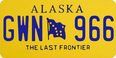AK license plate GWN966