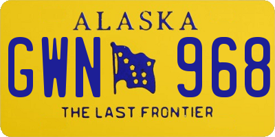 AK license plate GWN968