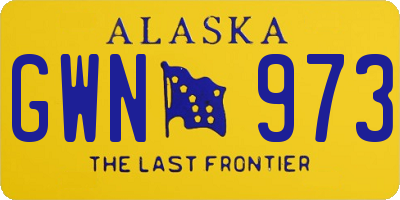 AK license plate GWN973