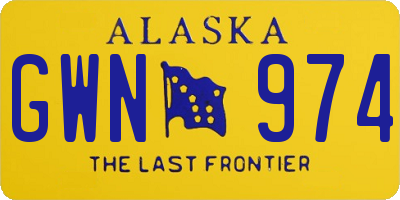 AK license plate GWN974