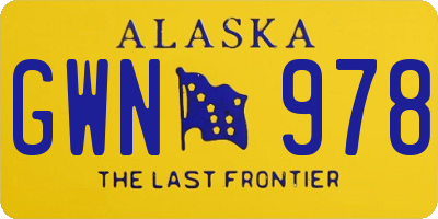 AK license plate GWN978