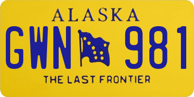 AK license plate GWN981