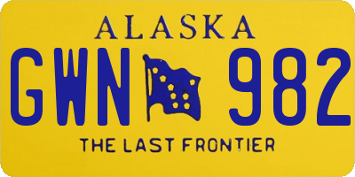 AK license plate GWN982