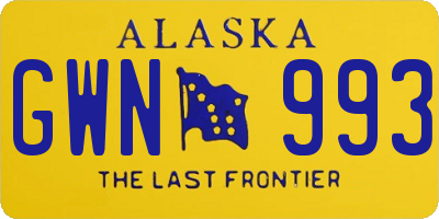 AK license plate GWN993