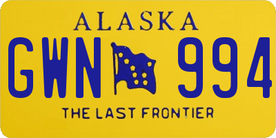 AK license plate GWN994