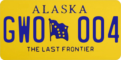 AK license plate GWO004