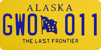AK license plate GWO011