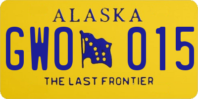 AK license plate GWO015