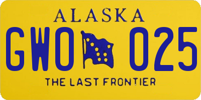 AK license plate GWO025
