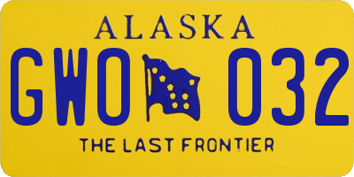 AK license plate GWO032