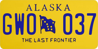 AK license plate GWO037