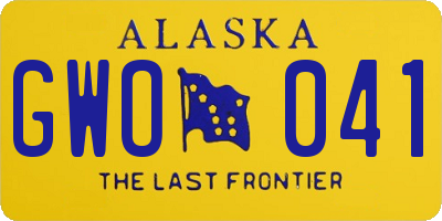 AK license plate GWO041