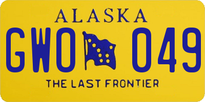 AK license plate GWO049