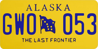 AK license plate GWO053