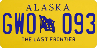 AK license plate GWO093